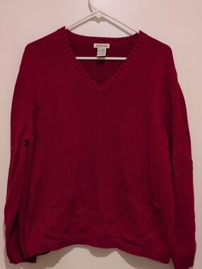 St. John's Bay Deep Red V-Neck Sweater